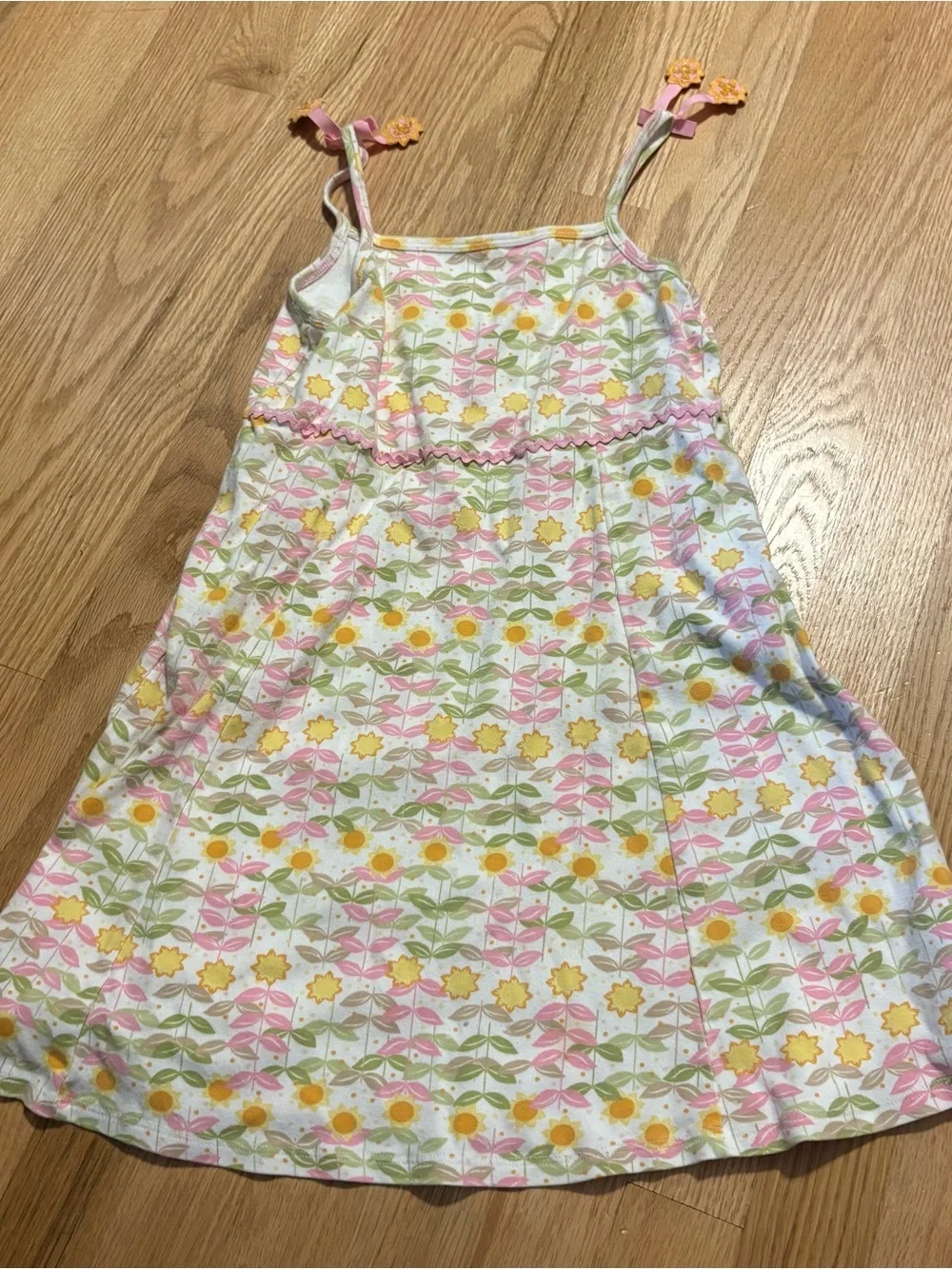Gymboree Sunflower Fields Printed Cami Dress Sz 8 Vintage Spaghetti Straps 90s